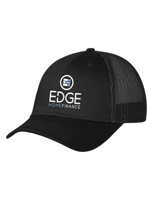 Black Mesh Trucker Cap Snap Back w/Edge Home Finance Logo