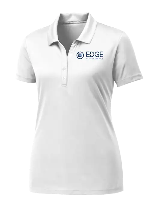 Womens White PosiCharge Competitor Polo w/Edge Home Finance Logo