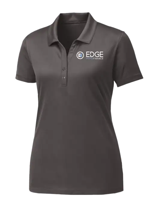 Womens Dark Grey PosiCharge Competitor Polo w/Edge Home Finance Logo