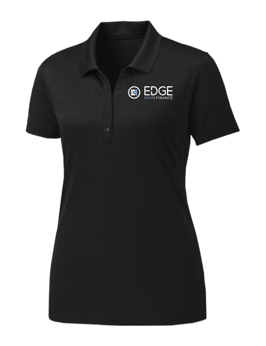 Womens Black PosiCharge Competitor Polo w/Edge Home Finance Logo