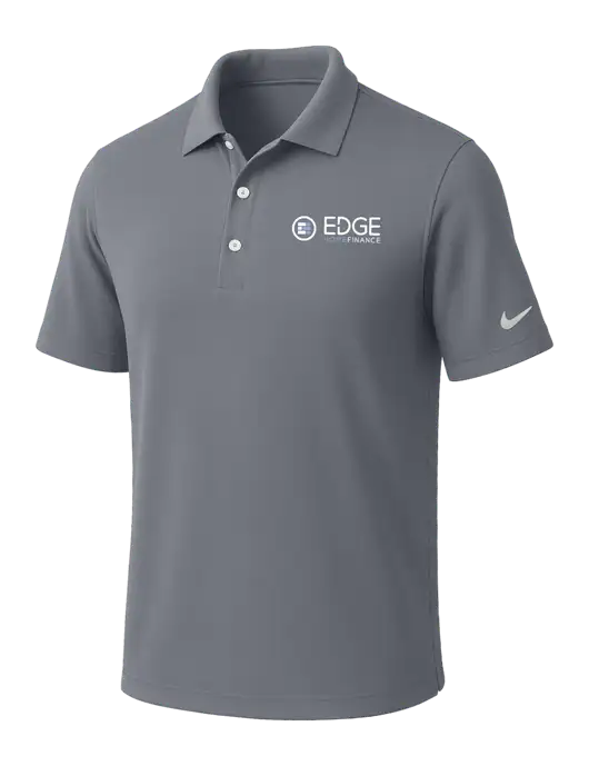 NIKE Medium Grey Dri-Fit Micro Pique Polo w/Edge Home Finance Logo