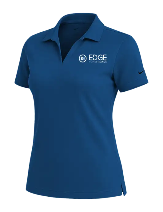 NIKE Dark Royal Womens Dri-Fit Micro Pique Polo w/Edge Home Finance Logo
