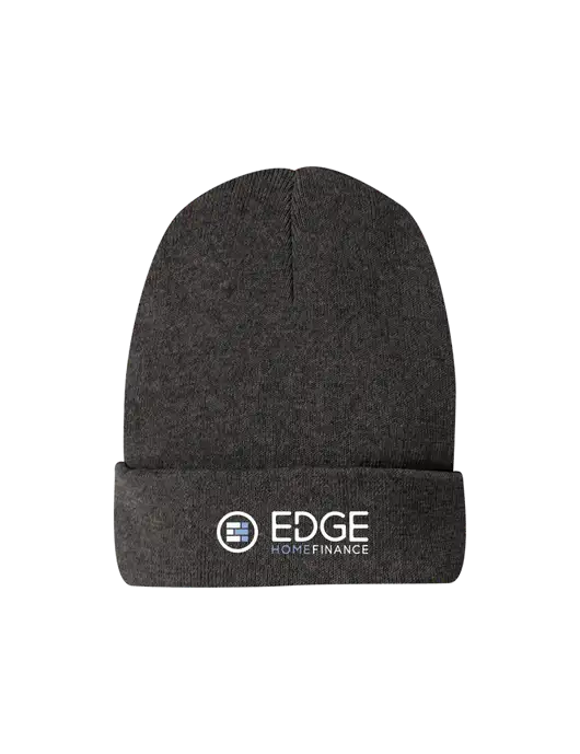 Recycled Charcoal Heather Beanie w/Edge Home Finance Logo