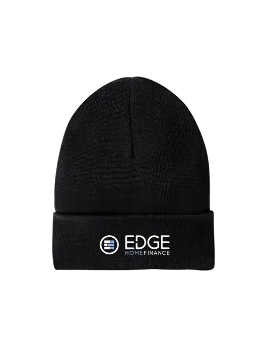 Recycled Black Beanie w/Edge Home Finance Logo