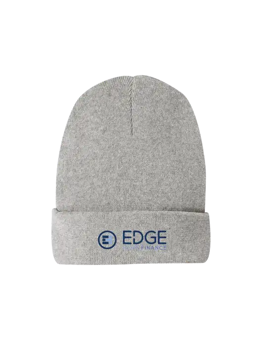 Recycled Light Heather Grey Beanie w/Edge Home Finance Logo