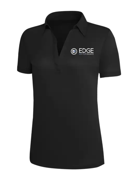 Black Silk Touch Womens Performance Polo w/Edge Home Finance Logo