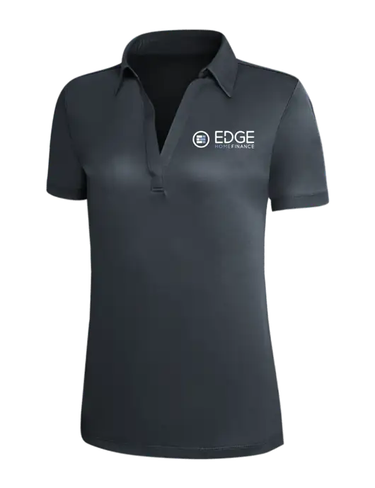 Dark Grey Silk Touch Womens Performance Polo w/Edge Home Finance Logo