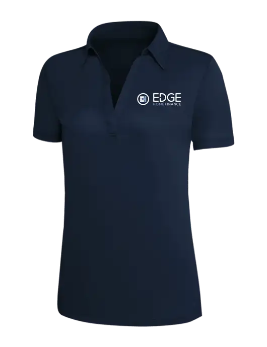 Navy Silk Touch Womens Performance Polo w/Edge Home Finance Logo
