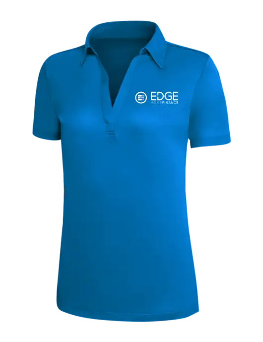Royal Blue Silk Touch Womens Performance Polo w/Edge Home Finance Logo