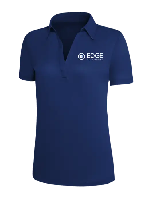 Dark Royal Silk Touch Womens Performance Polo w/Edge Home Finance Logo