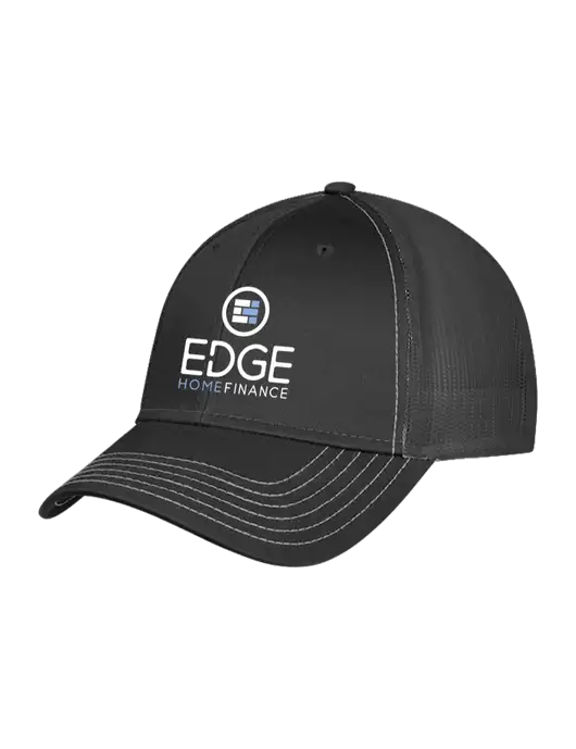 Charcoal Grey Mesh Trucker Cap Snap Back w/Edge Home Finance Logo