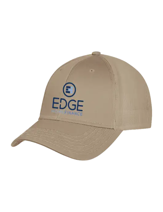 Khaki Mesh Trucker Cap Snap Back w/Edge Home Finance Logo