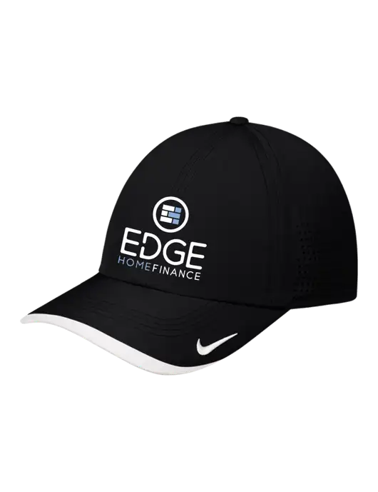 Nike Black/White Dri-FIT Perforated Performance Cap w/Edge Home Finance Logo