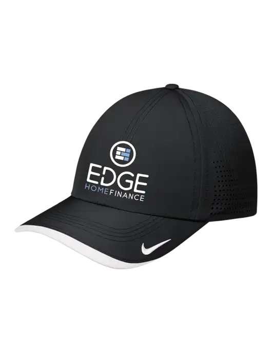 Nike Black/White Dri-FIT Perforated Performance Cap w/Edge Home Finance Logo