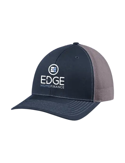 Richardson Adjustable Snapback Original 112 Trucker Cap Navy w/Charcoal Mesh w/Edge Home Finance Logo