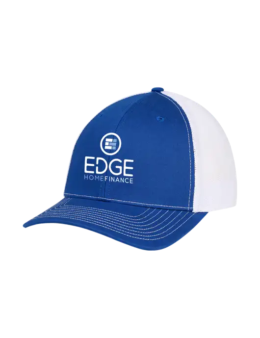 Richardson Adjustable Snapback Original 112 Trucker Cap Royal w/White Mesh w/Edge Home Finance Logo