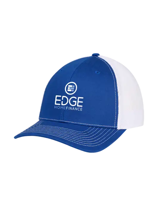 Richardson Adjustable Snapback Original 112 Trucker Cap Royal w/White Mesh w/Edge Home Finance Logo