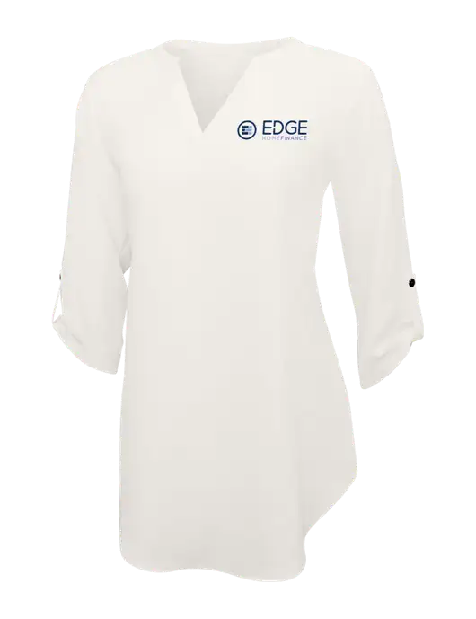 Ivory Womens 3/4 Sleeve Tunic Blouse w/Edge Home Finance Logo