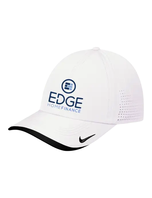 Nike White/Black Dri-FIT Perforated Performance Cap w/Edge Home Finance Logo