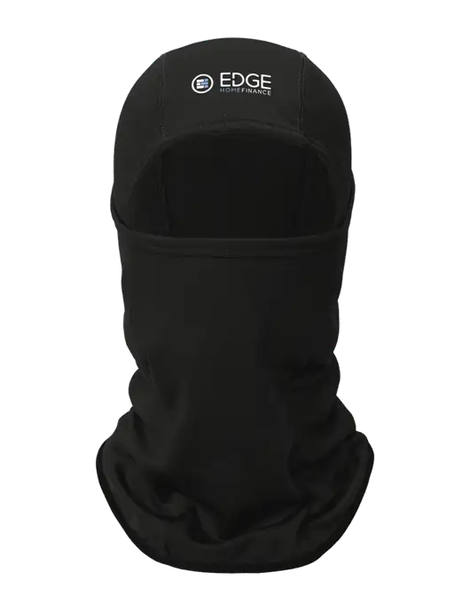 Black CornerStone Smooth Fleece Face Mask w/Edge Home Finance Logo