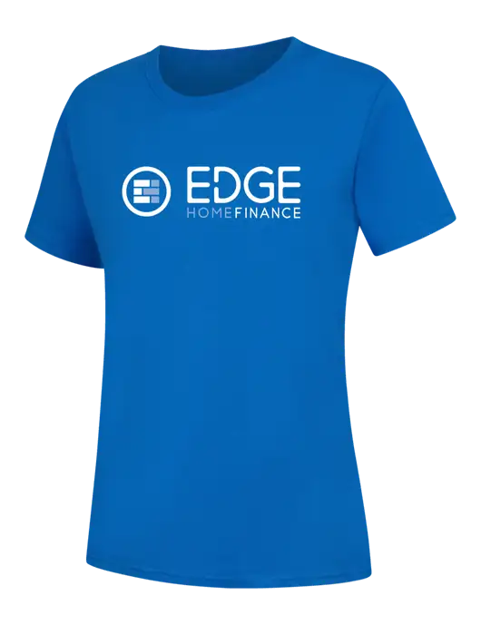 Womens Royal Blue Core Blend Tee w/Edge Home Finance Logo
