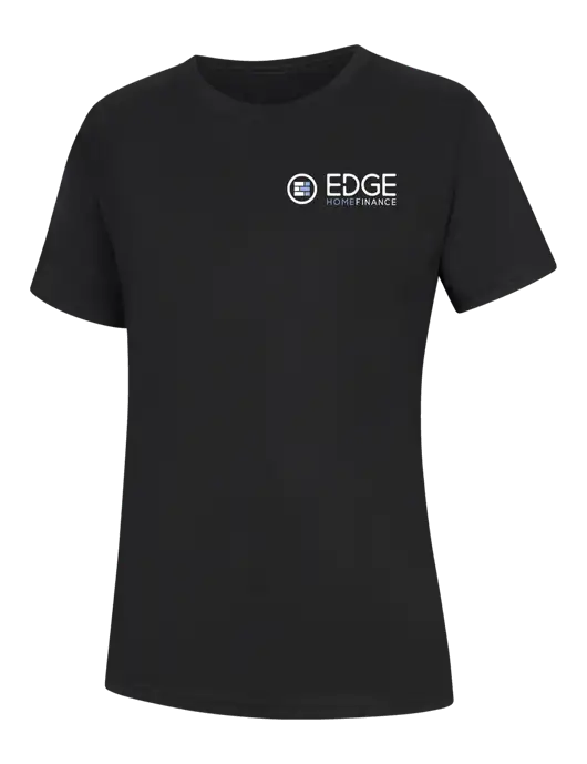 Womens Black Core Blend Tee w/Edge Home Finance Logo