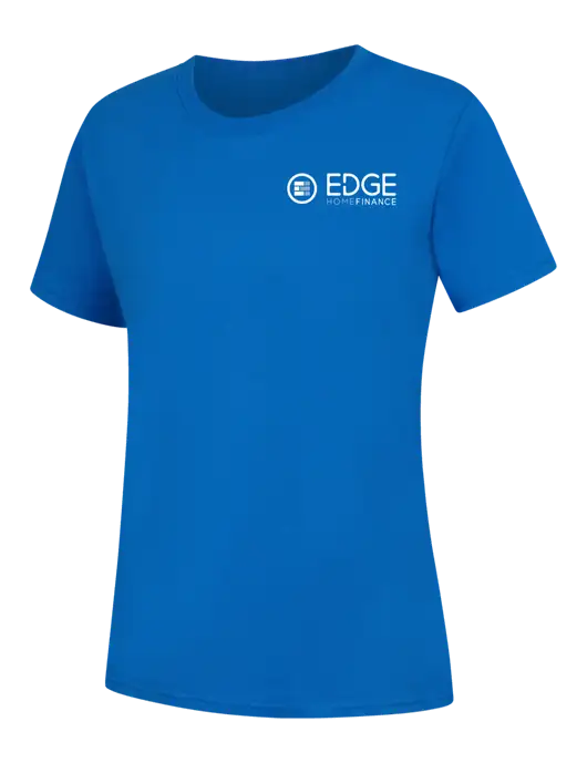 Womens Royal Blue Core Blend Tee w/Edge Home Finance Logo
