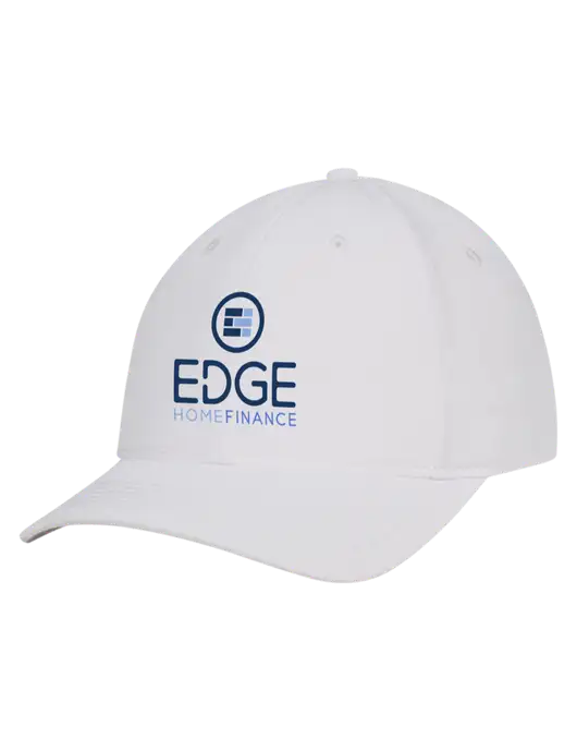 White Nylon Twill Performance Cap w/Edge Home Finance Logo