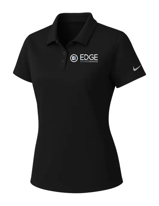 Nike Womens Black Dry Essential Solid Polo w/Edge Home Finance Logo