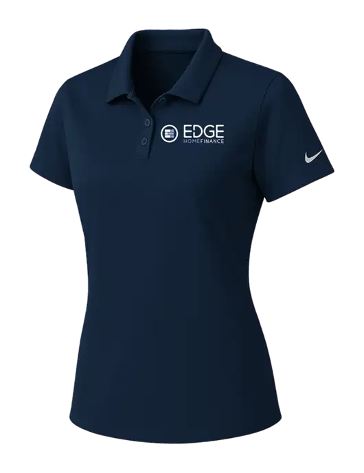 Nike Womens Navy Dry Essential Solid Polo w/Edge Home Finance Logo
