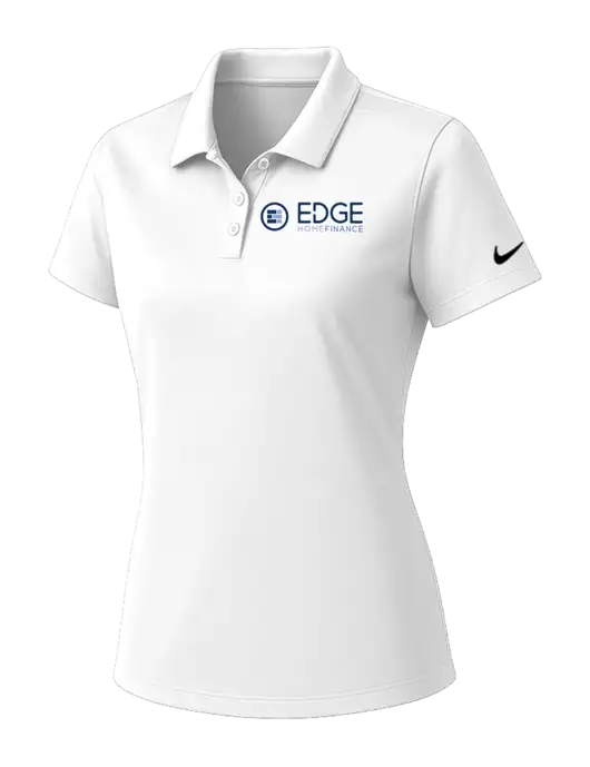 Nike Womens White Dry Essential Solid Polo w/Edge Home Finance Logo