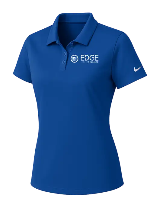 Nike Womens Dark Royal Dry Essential Solid Polo w/Edge Home Finance Logo