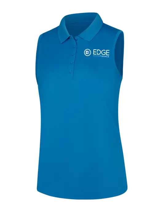 Womens Light Royal Dry Zone UV Micro-Mesh Sleeveless Polo w/Edge Home Finance Logo