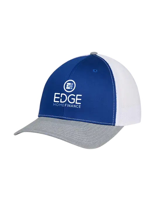 Richardson Adjustable Snapback Original 112 Trucker Cap Royal/HeatherGrey/White Mesh w/Edge Home Finance Logo
