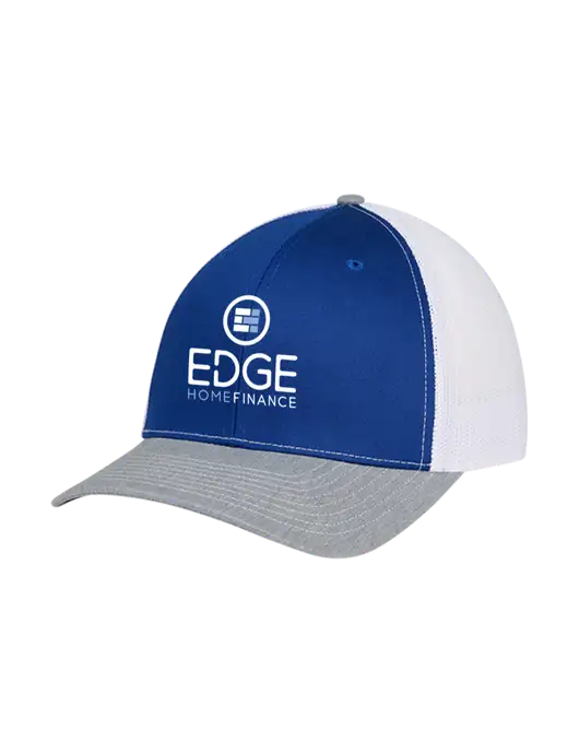 Richardson Adjustable Snapback Original 112 Trucker Cap Royal/HeatherGrey/White Mesh w/Edge Home Finance Logo