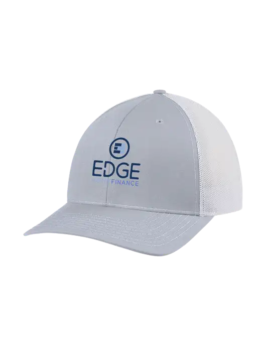 Richardson Adjustable Snapback Original 112 Trucker Cap Light Heather Grey w/White Mesh w/Edge Home Finance Logo