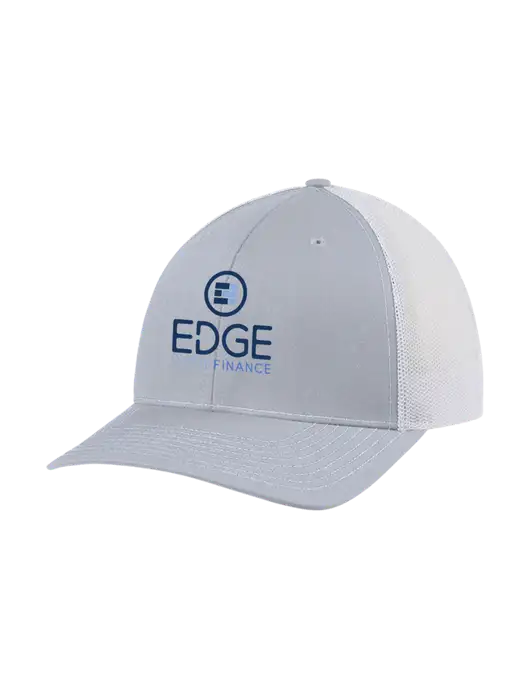 Richardson Adjustable Snapback Original 112 Trucker Cap Light Heather Grey w/White Mesh w/Edge Home Finance Logo