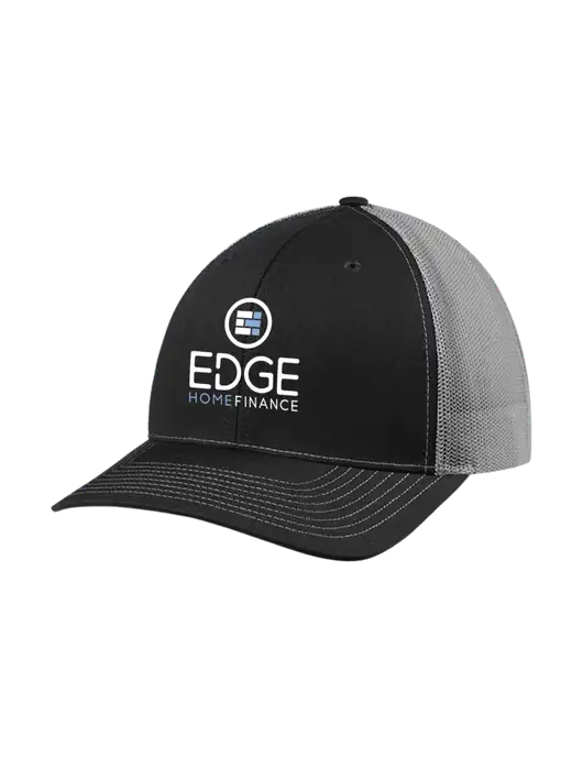 Richardson Adjustable Snapback Original 112 Trucker Cap Black w/Charcoal Mesh w/Edge Home Finance Logo