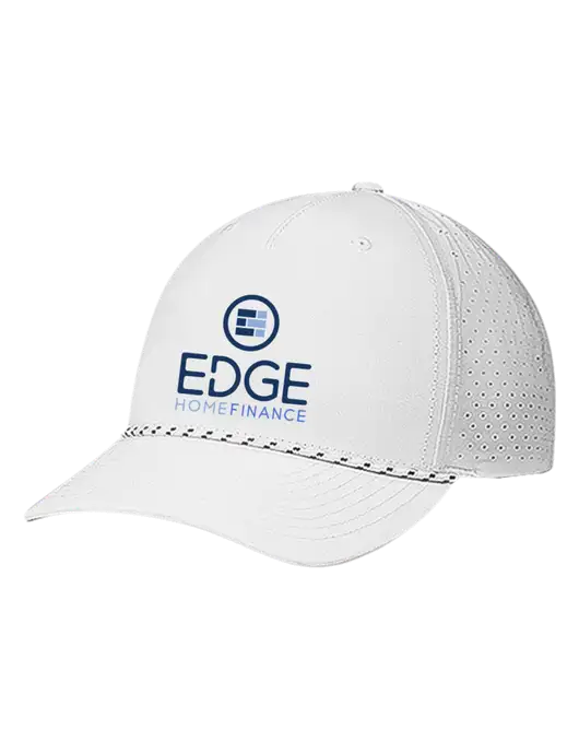 Richardson Laser Perf Performance White/White-Black Rope Cap w/Edge Home Finance Logo