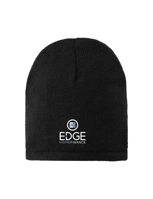 Black Fleece-Lined Beanie Cap w/Edge Home Finance Logo