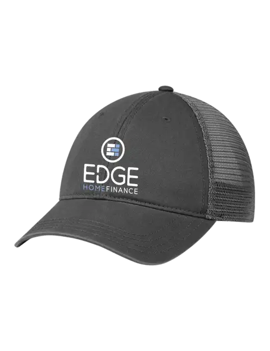 Richardson 111 Garment Washed Trucker Cap Charcoal w/Charcoal Mesh w/Edge Home Finance Logo