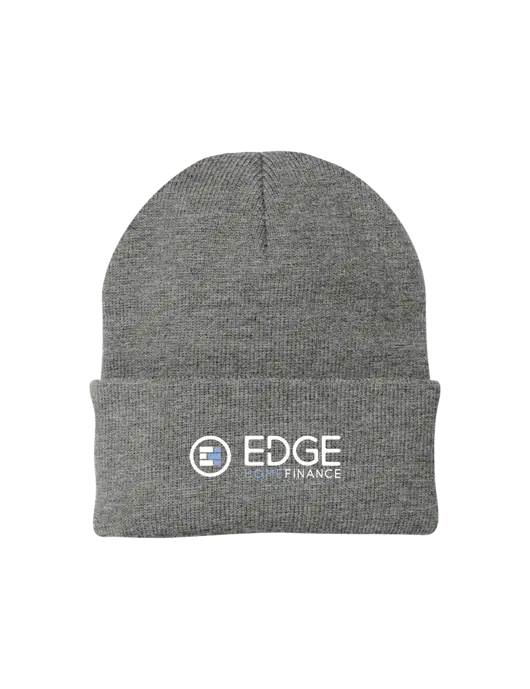 Medium Grey Heather Knit Cap w/Edge Home Finance Logo