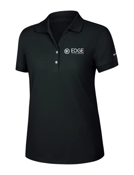 Nike Womens Dri-FIT Classic Black Polo w/Edge Home Finance Logo
