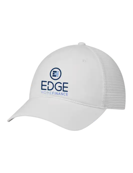 Richardson 111 Garment Washed Trucker Cap White w/White Mesh w/Edge Home Finance Logo