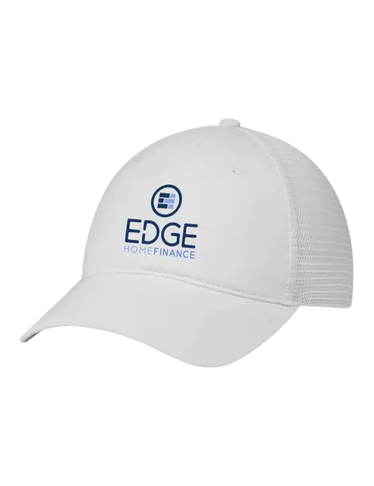 Richardson 111 Garment Washed Trucker Cap White w/White Mesh w/Edge Home Finance Logo