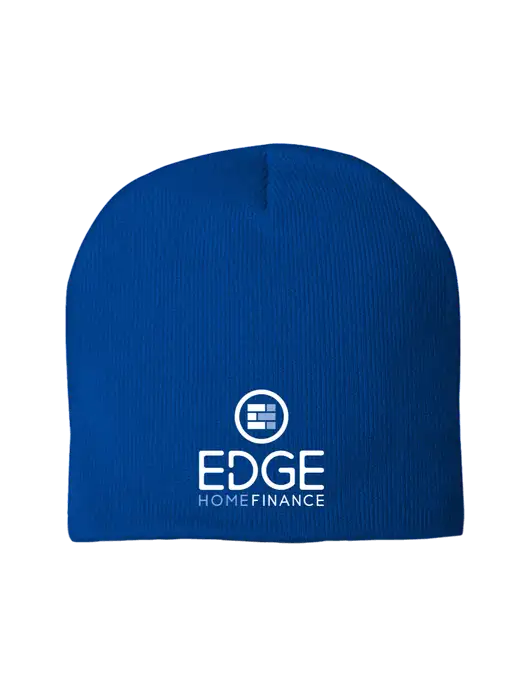 Solid Royal Element Knit Beanie w/Edge Home Finance Logo