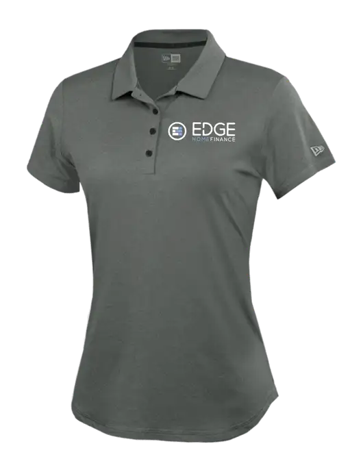 New Era Womens Power Dark Grey Heather Polo w/Edge Home Finance Logo