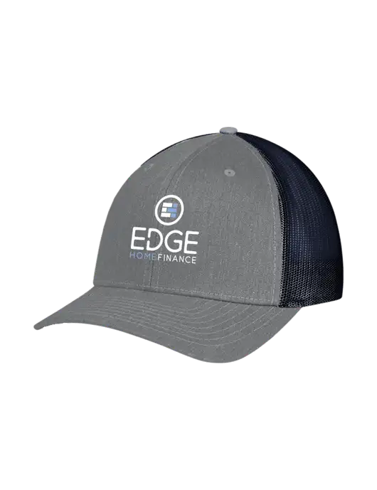 Richardson Adjustable Snapback Original 112 Trucker Cap Heather Grey w/Navy Mesh w/Edge Home Finance Logo