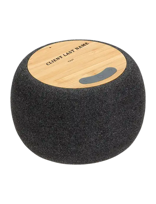 Bamboo Wireless Speaker With 5W Wireless Charger w/Text