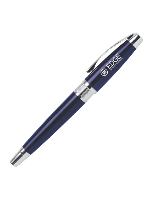 Masscotti Navy Rollerball Pen - Black Ink w/Edge Home Finance Logo, Text